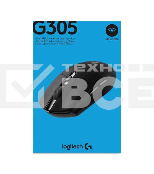 Мышь беспроводная Logitech G305 Lightspeed черный, 12000 dpi, радиоканал, USB, кнопки - 6