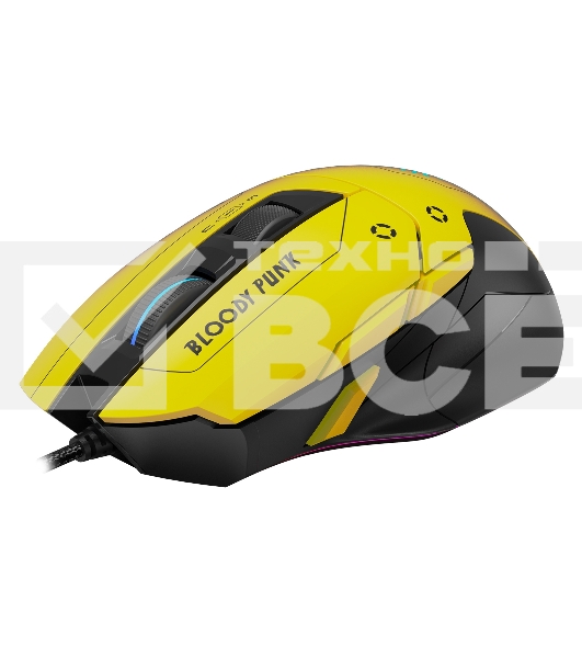 Мышь проводная A4Tech Bloody W70 Max желтый/черный, 10000 dpi, USB, кнопки - 9