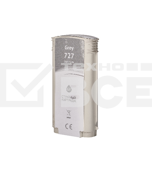 Струйный картридж Sakura B3P24A (№727 Grey) для HP, серый, 130 мл.