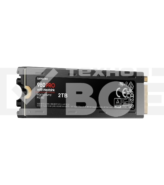 Накопитель SSD Samsung 980 PRO MZ-V8P2T0CW, 2Tb, PCIe 4.0 x4, M.2 2280, NVMe, R/W 7000/5100, с радиатором