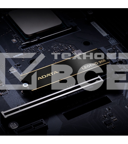 Накопитель SSD ADATA LEGEND 960, 1Tb, PCIe 4.0 x4, M.2 2280, NVMe, R/W 7400/6000, с радиатором