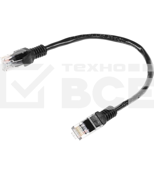 Патч-корд UTP Cablexpert кат.5e 0.25м, литой, многожильный (черный)
