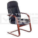 Кресло компьютерное Бюрократ T-9923WALNUT-AV/BL черный, кожа, низкая спинка, фото7