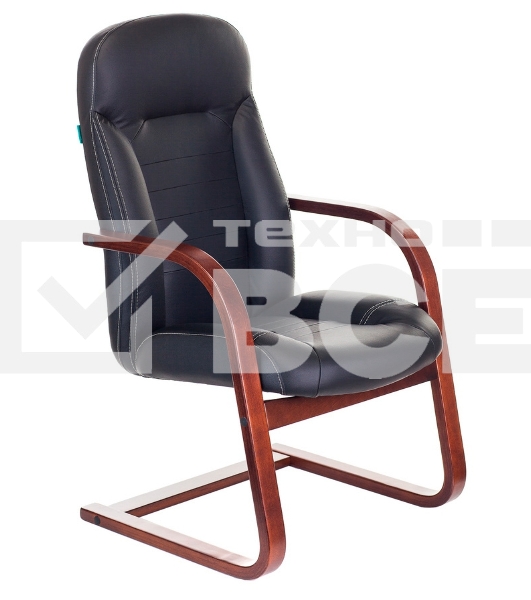 Кресло компьютерное Бюрократ T-9923WALNUT-AV/BL черный, кожа, низкая спинка