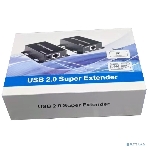 Удлинитель ORIENT VE02U4P USB2.0 до 50 м по витой паре Cat6/6е, USB2.0 хаб 4 порта, питание от внешнего БП (31322), фото 1