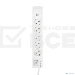 Сетевой фильтр 5 гнезд, 3м, 3х1,5мм², с автовыкл, 2 USB, белый KRANZ, фото3