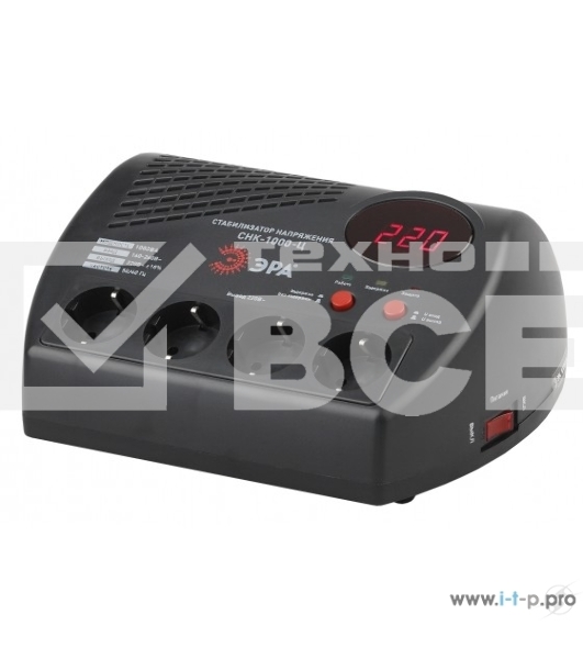 Стабилизатор напряжения ЭРА СНК-1000-Ц,черный б0031072