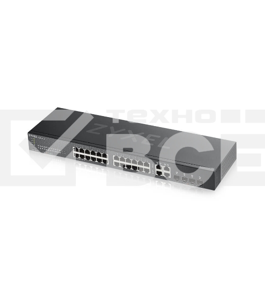 Коммутатор ZYXEL GS1920-24v2 Hybrid Smart switch Zyxel Nebula Flex, 24xGE, 4xCombo (SFP/RJ-45), silent (fanless), Standalone / cloud management