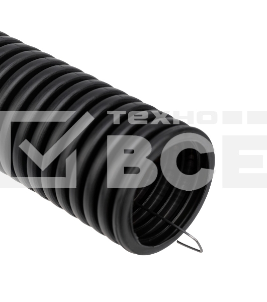 Труба гофрированная ПНД Rexant d40 мм с протяжкой черный (уп. 15 м)