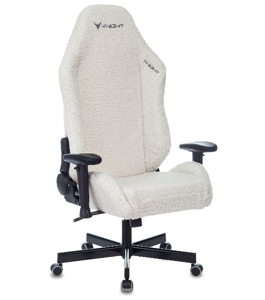 Кресло игровое Knight T1 молочный экомех с подголов. крестовина металл