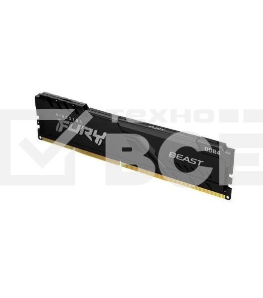 Оперативная память Kingston Fury Beast, DDR4, 32GB (1x32GB), 3600MHz, CL18, с радиатором, черный