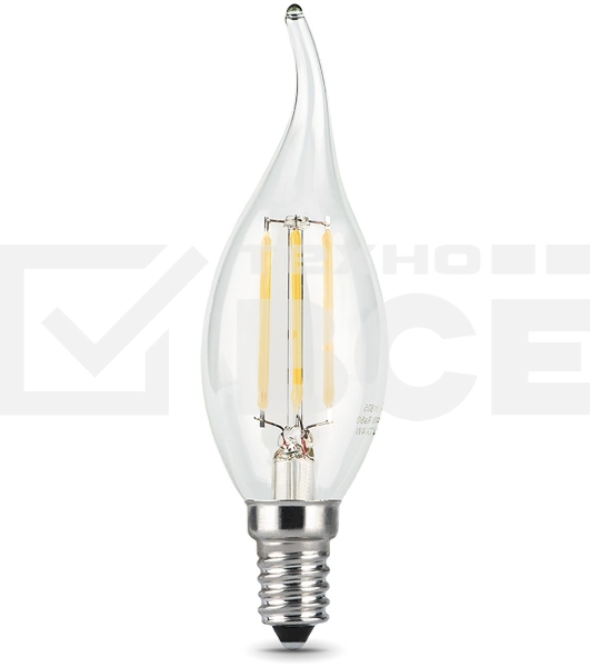 Лампа светодиодная Filament Свеча на ветру E14 9Вт 4100К GAUSS 104801209