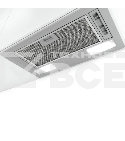 Встраивамая вытяжка Bosch DLN52AA70, производительность до 302 м3/ч., 2 мотора, 3 ступен и + интенсивный режим, LED-освещение (2 х 2,15 Вт), ползунковый переключатель