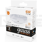 Лампа светодиодная Gauss Elementary GX53 6Вт цок.:GX53 таблетка 220B 2700K св.свеч.бел.теп. (упак.:10шт) (83816), фото4