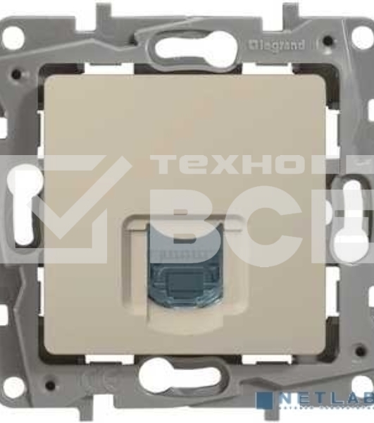 Розетка RJ45 кат. 5 UTP, сл. кость ETIKA