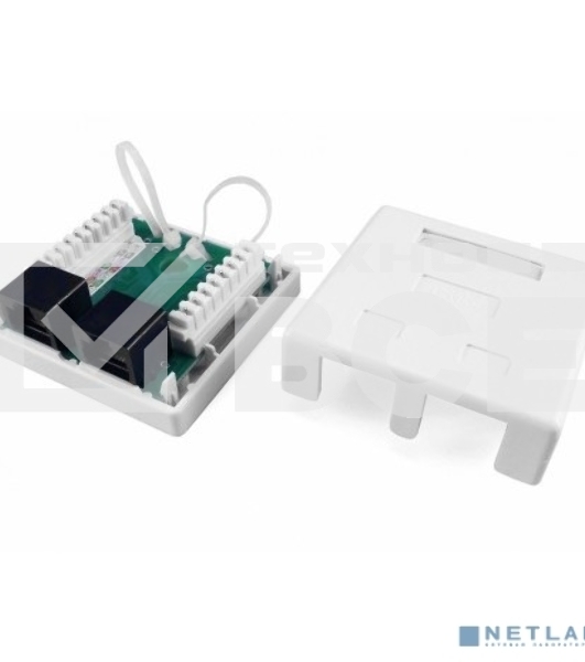 Розетка компьютерная RJ-45(8P8C) Hyperline, категория 5e, двойная, внешняя, Dual IDC