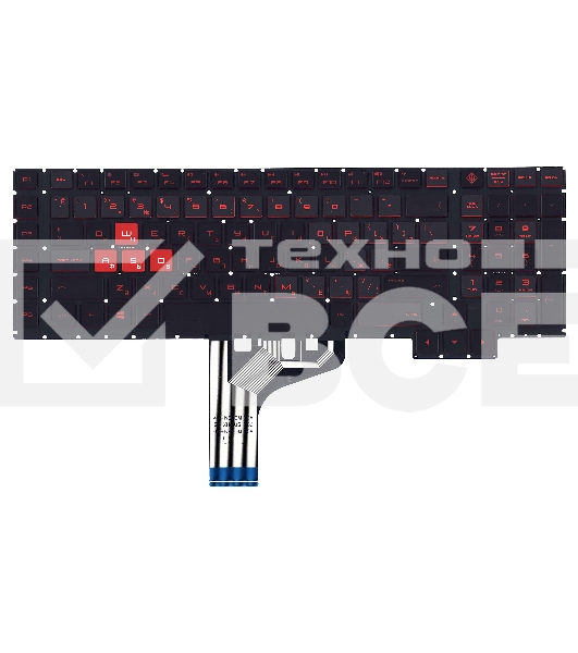 Клавиатура для ноутбука HP Omen 17-CB черная с подсветкой