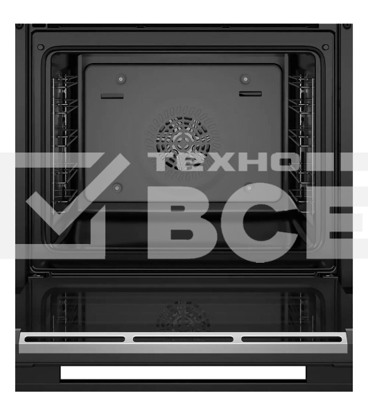 Встраиваемый духовой шкаф Siemens Электрический духовой шкаф с конвекцией, объем 71 л, 13 режимов, автопрограммы, очистка каталитическая + паровая, направляющие проволочные, термощуп