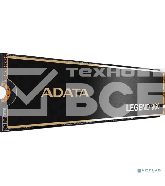 Накопитель SSD ADATA LEGEND 960, 1Tb, PCIe 4.0 x4, M.2 2280, NVMe, R/W 7400/6000, с радиатором