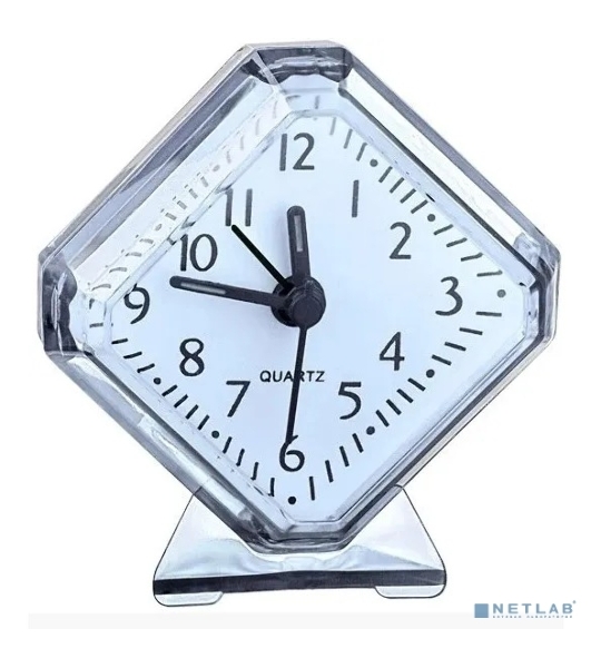 Часы-будильник Perfeo Quartz 'PF-TC-002', ромб. 7,5*8,5 см, белые