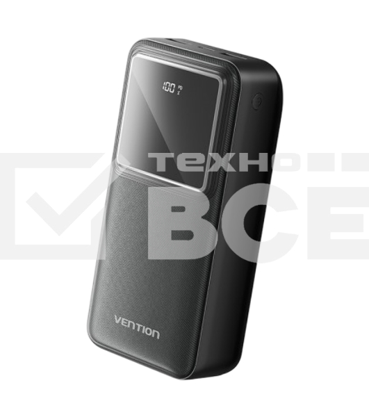 Портативный аккумулятор Vention Power Bank 30000mAh(Micro-USB/C-A/A)22.5W черный с LED Дисплеем, шт.