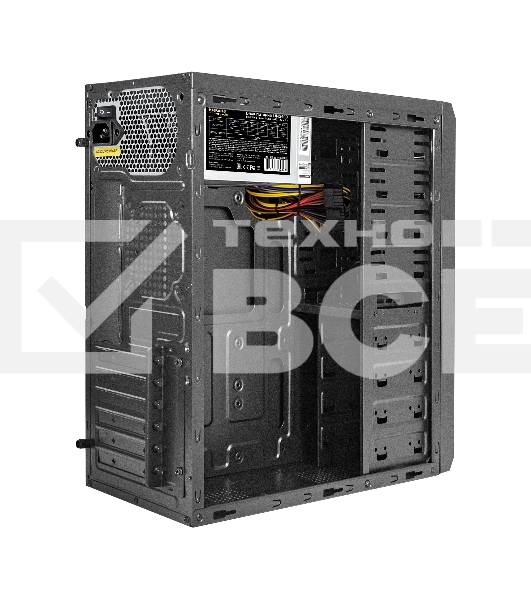 Компьютерный корпус Miditower ExeGate UN-605B-UNS400 (ATX, БП UNS400 с вент. 12см, 2*USB, аудио, блокировка, черный)