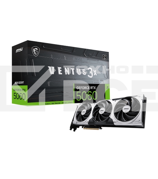 Видеокарта MSI RTX 5060 8G VENTUS 3X OC RTX 5060 8Gb 128bit GDDR7 2535/28000 HDMIx1 DPx3 HDCP Ret