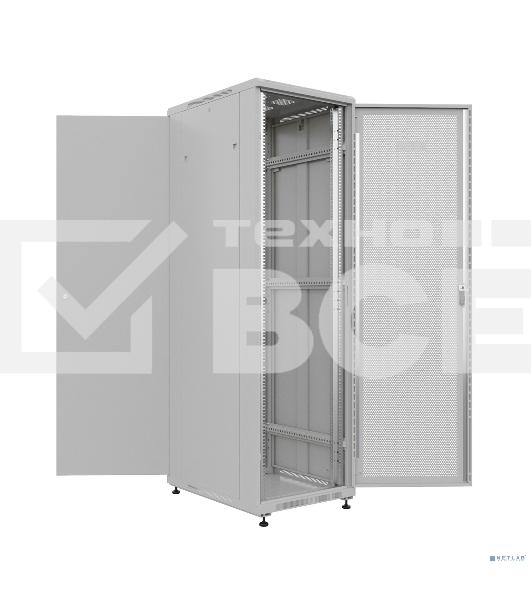 Шкаф серверный NTSS Премиум (NTSS-R22U6080PD) напольный 22U 600x800 мм пер. дв. перфор. металл 900 кг серый 710 мм 54 кг 1102 мм IP20 сталь