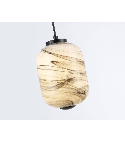 Подвесной светодиодный светильник Ambrella light LH11031 BK/MG черный/мраморно-серый 8W 3000K D150*1585