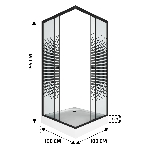 Душевой уголок BAU Stil квадратный с поддоном 100x100х195, прозрачное закаленное стекло с черным рис, фото6