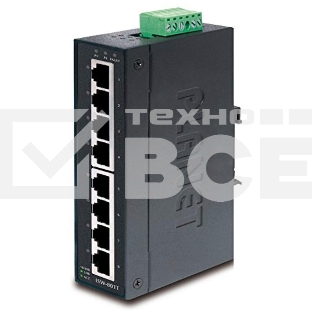 Коммутатор ISW-801T для монтажа в DIN рейку IP30 Slim Type 8-Port Industrial Fast Ethernet Switch (-40 to 75 degree C)