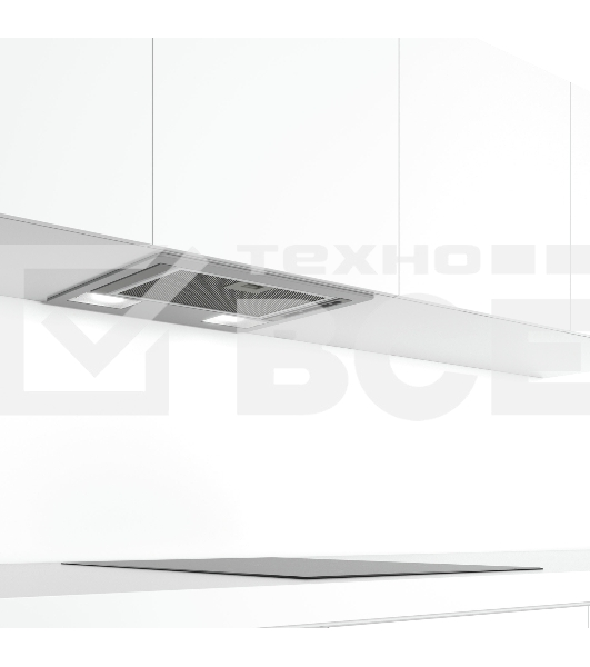 Встраивамая вытяжка Bosch DLN52AA70, производительность до 302 м3/ч., 2 мотора, 3 ступен и + интенсивный режим, LED-освещение (2 х 2,15 Вт), ползунковый переключатель