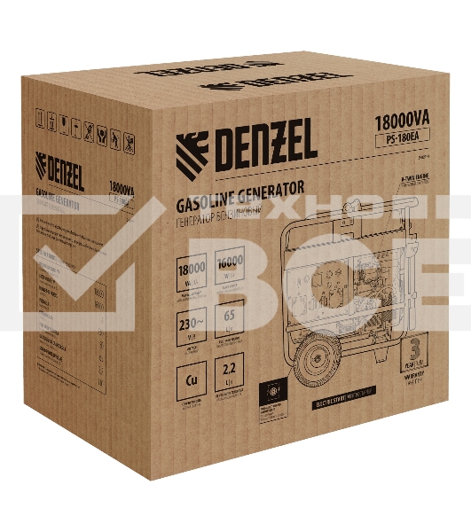 Электрогенератор бензиновый Denzel PS-180EA, 18 кВт, 110 дБ, 276 кг