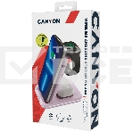 Беспроводное зарядное устройство CANYON WS-304,  Foldable  3in1 Wireless charger, with touch button for Running water light, Input 9V/2A,  12V/1.5AOutput 15W/10W/7.5W/5W, Type c to USB-A cable length 1.2m, with QC18W EU plug,132.51х75х28.58мм, 0.168Kg, Iced Pink, фото 1