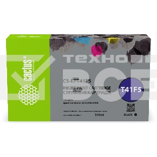 Картридж струйный Cactus CS-EPT41F5 (T41F5) черный пигментный (350 мл) для Epson SureColor SC-T5400M/SC-T3405/SC-T5405