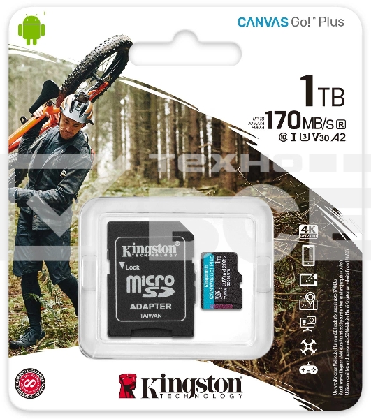 Карта памяти Kingston 1TB microSDXC Canvas Go Plus 170R A2 U3 V30 Card + ADP/ Kingston 1TB microSDXC Canvas Go Plus 170R A2 U3 V30 Card + ADP