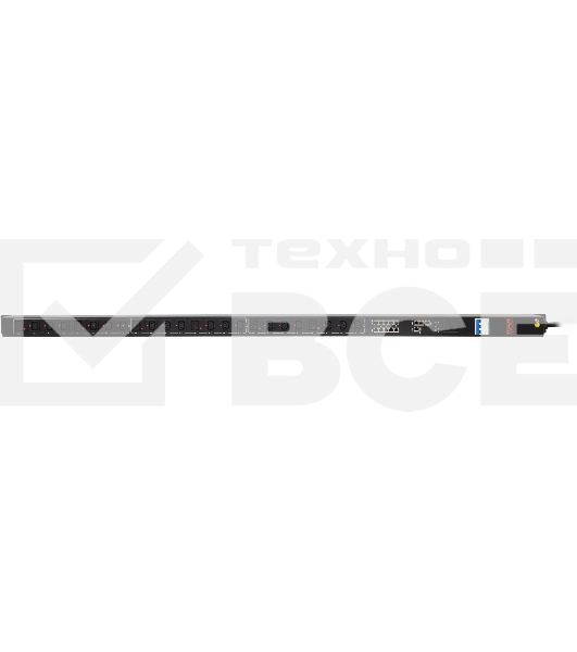 Блок распределения питания Powercom PDU-32AVMS24-18C3-6C9-3P верт.размещ. 18xC13 6xC19 с сетевым мониторингом 3x32A EN 60309 2м