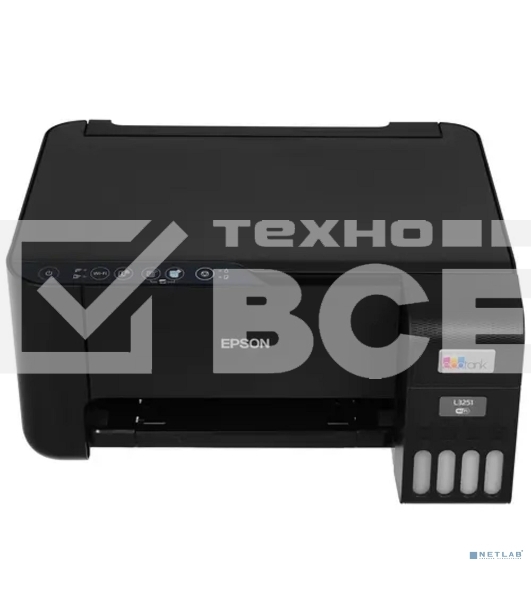 МФУ струйный Epson EcoTank L3251 (C11CJ67419/C11CJ67302/C11CJ67518), A4, цветное, печ. до 33 стр/мин. (ч/б) до 15 стр/мин. (цвет), скан. до 5 стр/мин., 5760 x 1440 dpi (печать) 1200x2400dpi (скан.), USB, Wi-Fi