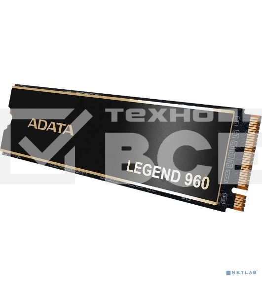 Накопитель SSD ADATA LEGEND 960, 1Tb, PCIe 4.0 x4, M.2 2280, NVMe, R/W 7400/6000, с радиатором