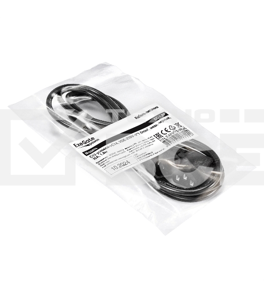 Кабель питания ExeGate Power EC-1,8P (C13 угловой->C14, VDE-250V-3*1.0mm2, медь, черный, 16A, 1.8м)