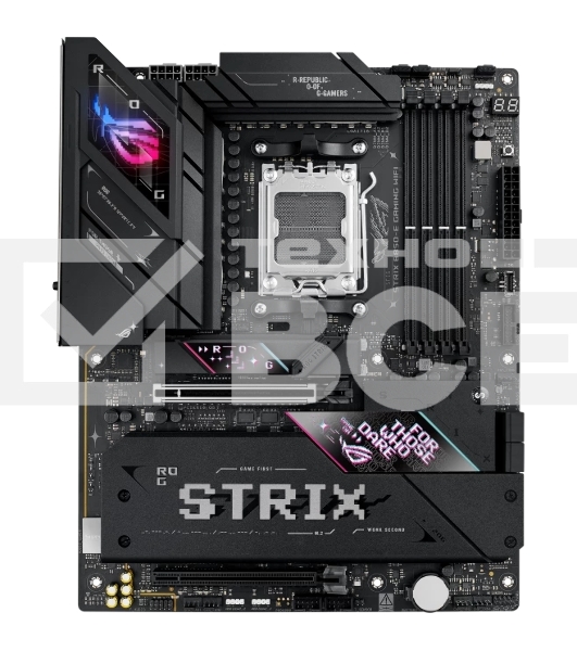 Материнская плата ASUS ROG STRIX B850-E GAMING WIFI, AM5, AMD B850, 4xDDR5, 4xSATA, 5xM.2, 1xPCI-E 5.0 x16, 1xPCI-E 4.0 x16, 1xRealtek 5Gb Ethernet, 1xUSB-C 4, 1xUSB-C 20Gbps, 6xUSB-A 10Gbps, 4xUSB-A 2.0, 3x3.5 мм, 7.1, ATX