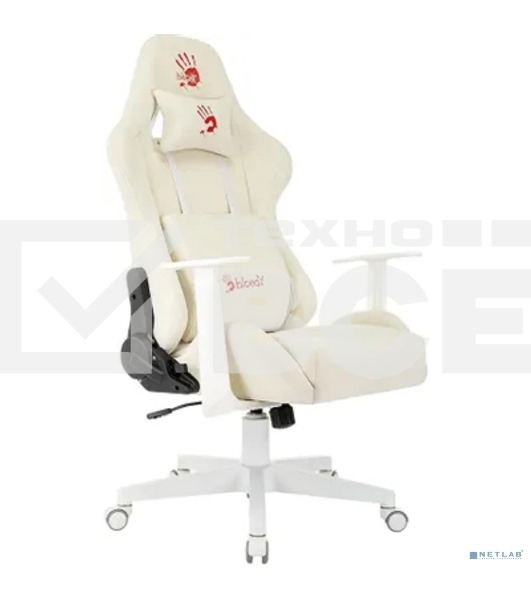 Кресло игровое A4Tech Bloody GC-570 белый, сиденье белый с подголов. крестов. пластик, пластик белый