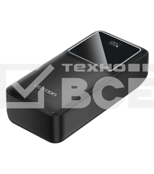 Портативный аккумулятор Vention Power Bank 30000mAh(Micro-USB/C-A/A)22.5W черный с LED Дисплеем, шт.