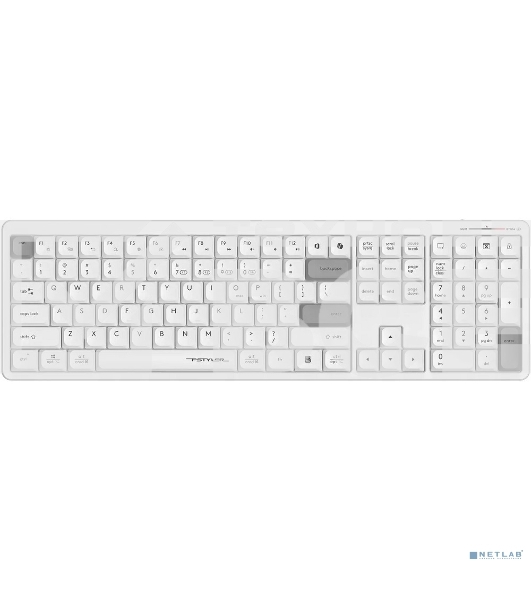 Клавиатура беспроводная A4Tech Fstyler FBX55C Bluetooth,USB,радиоканал белый