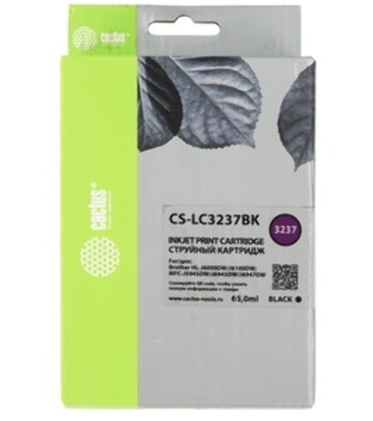 Картридж струйный Cactus CS-LC3237BK черный (65 мл) для Brother HL-J6000DW/J6100DW