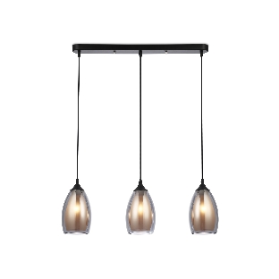 Светильник Ambrella light TR3537/3 BK/SM/FR черный/дымчатый/белый матовый E27/3 max 40W 640*120*820