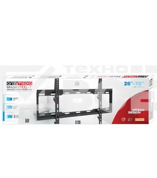 Кронштейн Arm media STEEL-1 new черный, настенный, 32
