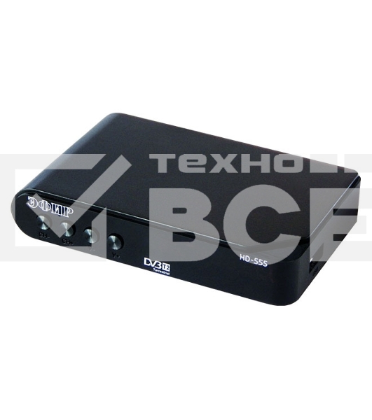 Ресивер эфирный цифровой DVB-T2 HD HD-555 пластик, дисплей, Эфир