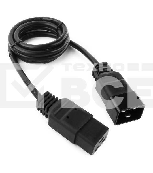 Кабель питания для UPC Gembird/Cablexpert, 1.5м, С19 - C20, 16А, черный, с заземлением(PC-189-C19)