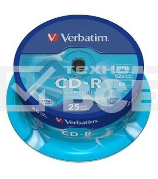 Диск CD-R Verbatim 700Mb 52x Cake Box (25шт) (43432)